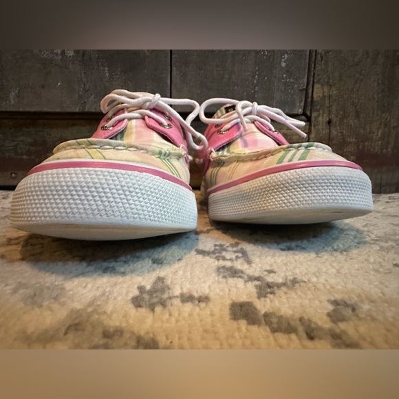 Women’s Sperry Top-Sider Size 10 Pink & Green Plaid Boat Shoes - Picture 6 of 9